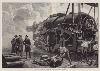 Firing the 111-Ton Gun at Woolwich by William Heysham Overend