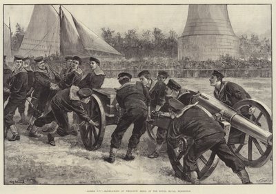 Limber Up! Bluejackets at Field-Gun Drill at the Royal Naval Exhibition by William Heysham Overend