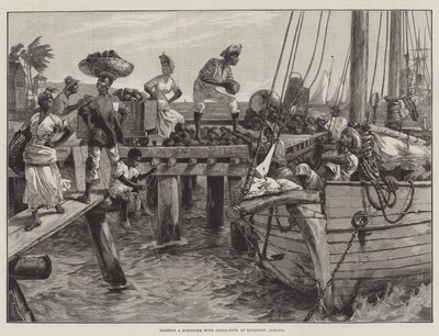 Loading a Schooner with Coconuts at Kingston, Jamaica by William Heysham Overend