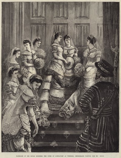 Marriage of His Royal Highness the Duke of Connaught at Windsor, Bridesmaids waiting for the Bride by William Heysham Overend