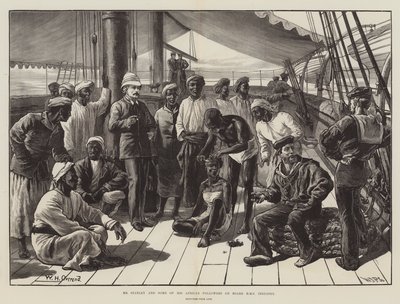 Mr Stanley and Some of His African Followers on Board HMS Industry by William Heysham Overend