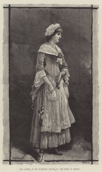 Mrs Langtry at the Haymarket Theatre in She Stoops to Conquer by William Heysham Overend