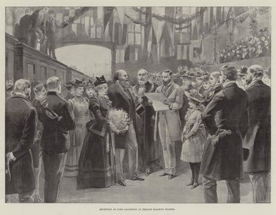 Reception of Lord Salisbury at Belfast Railway Station by William Heysham Overend