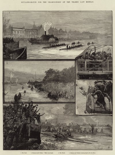 Sculling-Match for the Championship on the Thames Last Monday by William Heysham Overend