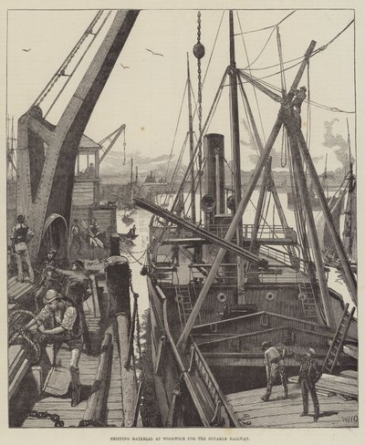 Shipping Material at Woolwich for the Souakim Railway by William Heysham Overend