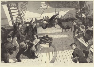 Sling the Monkey! A Sketch on Board HMS Inconstant by William Heysham Overend