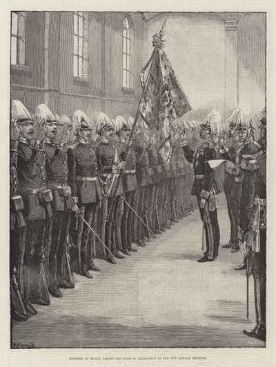 Soldiers at Berlin taking the Oath of Allegiance to the New German Emperor by William Heysham Overend