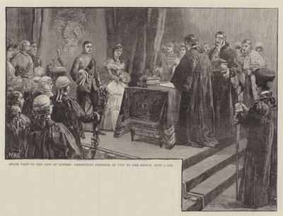 State Visit to the City of London, presenting Freedom of City to the Prince, 8 June 1863 by William Heysham Overend