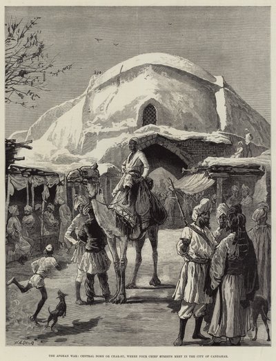 The Afghan War, Central Dome or Char-Su, where Four Chief Streets Meet in the City of Candahar by William Heysham Overend
