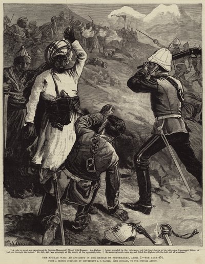 The Afghan War, an Incident in the Battle of Futtehabad, 2 April by William Heysham Overend