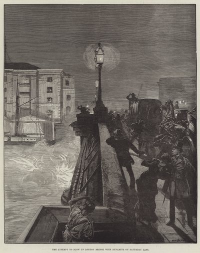 The Attempt to blow up London Bridge with Dynamite on Saturday Last by William Heysham Overend