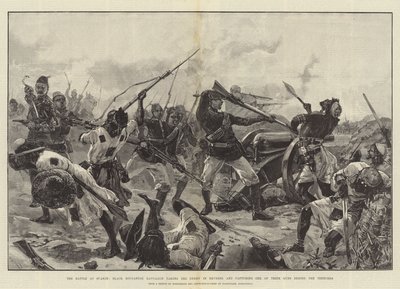 The Battle at Suakin, Black Soudanese Battalion Taking the Enemy in Reverse and Capturing One of Their Guns Behind the Trenches by William Heysham Overend