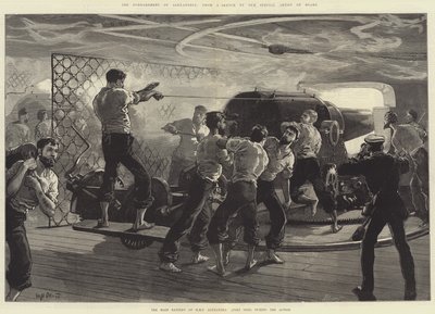 The Bombardment of Alexandria, the Main Battery of HMS Alexandra (Port Side) during the Action by William Heysham Overend