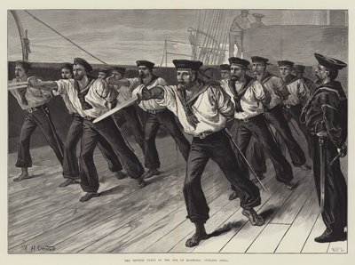 The British Fleet in the Sea of Marmora, Cutlass Drill by William Heysham Overend