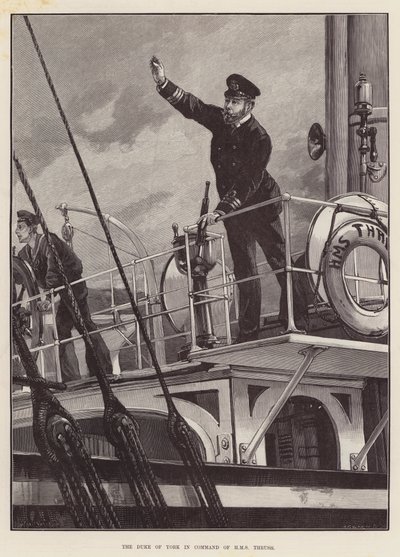 The Duke of York in Command of HMS Thrush by William Heysham Overend