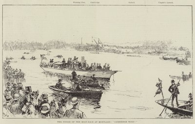 The Finish of the Boat-Race at Mortlake, Cambridge Wins! by William Heysham Overend