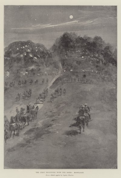 The First Encounter with the Boers, Moonlight by William Heysham Overend