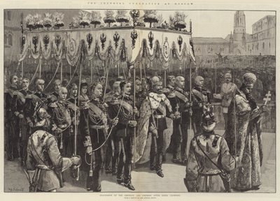 The Imperial Coronation at Moscow, Procession of the Emperor and Empress After Being Crowned by William Heysham Overend