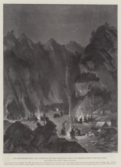 The Indian Frontier Rising, the 1st Brigade of the Tirah Expeditionary Force at its Christmas Dinner in the Bazar Valley by William Heysham Overend