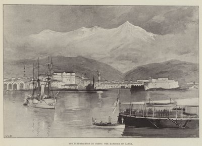 The Insurrection in Crete, the Harbour of Canea by William Heysham Overend