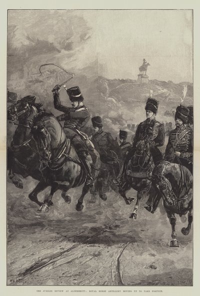 The Jubilee Review at Aldershott, Royal Horse Artillery moving up to take Position by William Heysham Overend