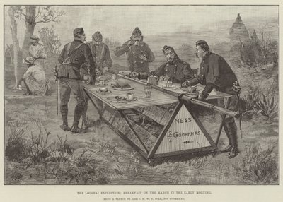 The Looshai Expedition, Breakfast on the March in the Early Morning by William Heysham Overend