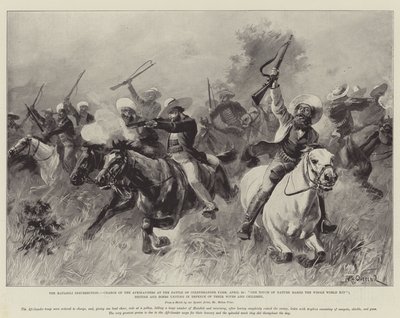 The Matabili Insurrection, Charge of the Afrikanders at the Battle of Colenbrander Farm, 25 April, One Touch of Nature makes the Whole World Kin; British and Boers uniting in Defence of their Wives by William Heysham Overend