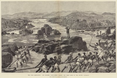 The Nile Expedition, the Steamer Nassif-Kheir Passing the First Gate of the Second Cataract by William Heysham Overend