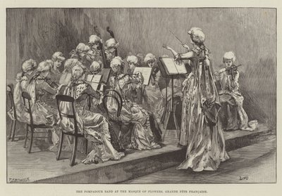 The Pompadour Band at the Masque of Flowers, Grande Fete Francaise by William Heysham Overend