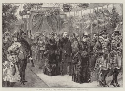 The Prince and Princess of Wales at Manchester, Procession in the Exhibition Building by William Heysham Overend