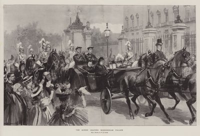 The Queen leaving Buckingham Palace by William Heysham Overend