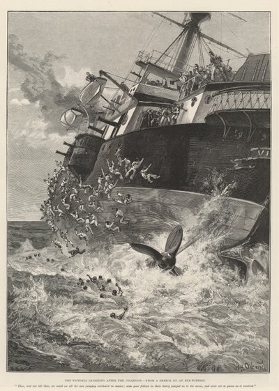 The Victoria Capsizing after the Collision by William Heysham Overend