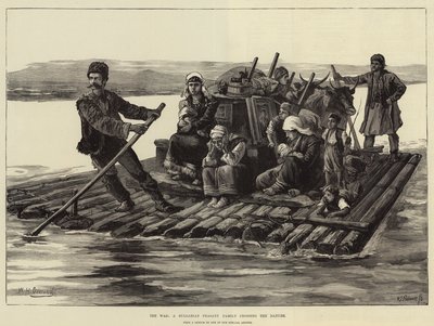 The War, a Bulgarian Peasant Family Crossing the Danube by William Heysham Overend