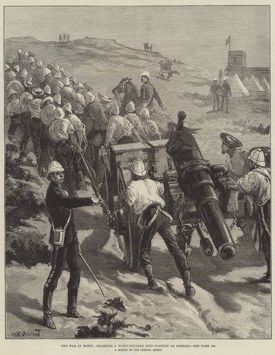 The War in Egypt, dragging at Forty-Pounder into Position at Ramleh by William Heysham Overend