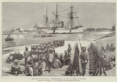 The War in the Soudan, Disembarkation of the 15th Sikhs at Souakim by William Heysham Overend