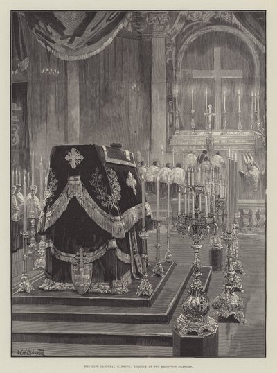 The Late Cardinal Manning, Requiem at the Brompton Oratory by William Heysham Overend