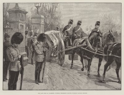 The Late Duke of Clarence, Funeral Procession Leaving Windsor Railway Station by William Heysham Overend