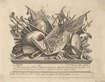 A Stand of Arms, Musical Instruments, etc., March 1749-50 by William Hogarth