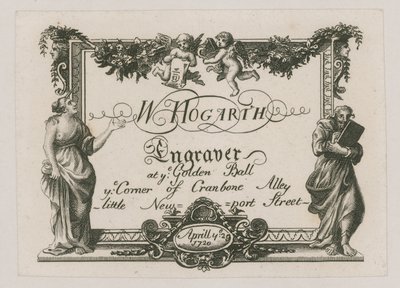Trade Card for W Hogarth by William Hogarth