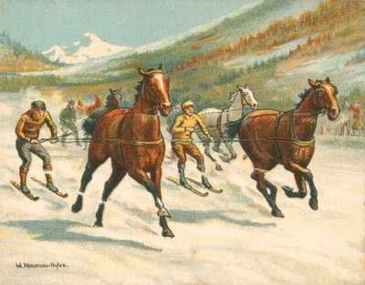 Races Historic and Modern, Ski-Joring by William Hounsom Byles