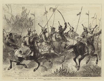 The Prince of Wales at Jummoo, Charge! Lancers of the Maharajah of Cashmere by William John Hennessy