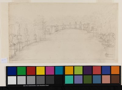Chiswick, View of the Exedra Showing Placement of Sculpture by William Kent
