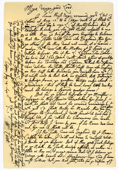 Letter from William Laud, Archbishop of Canterbury to Edward Conway, 14th August 1640 by William Laud