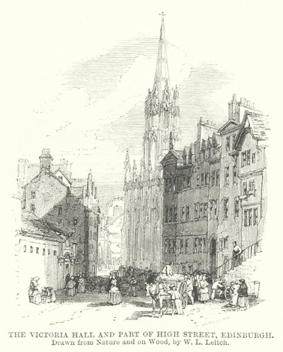 The Victoria Hall and Part of High Street, Edinburgh by William Leighton (after) Leitch