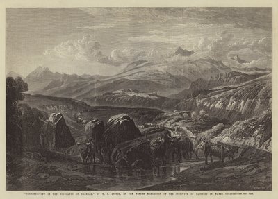 Morning, View in the Highlands of Braemar, in the Winter Exhibition of the Institute of Painters in Water Colours by William Leighton Leitch
