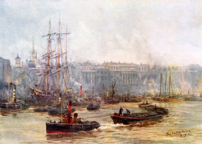 The Custom House and Billingsgate by William Lionel (after) Wyllie