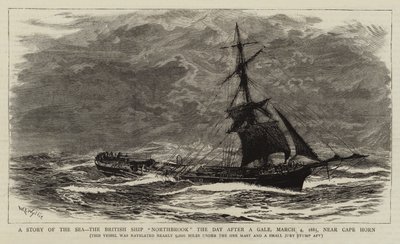A Story of the Sea, the British Ship Northbrook the Day after a Gale, 4 March 1885, near Cape Horn by William Lionel Wyllie