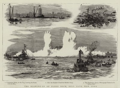 The Blowing-up of Flood Rock, Hell Gate, New York by William Lionel Wyllie