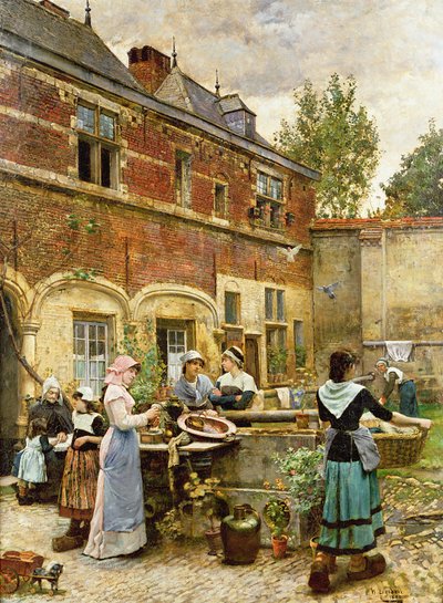 Alms Houses, Antwerp, 1880 by William Logsdail