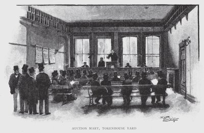 Auction Mart, Tokenhouse Yard by William Luker